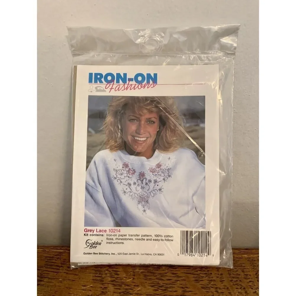 Iron-On to Stitch SET 2 Hearts 10214 Grey Lace 10206 Flora 10203 CrossStitch KIT